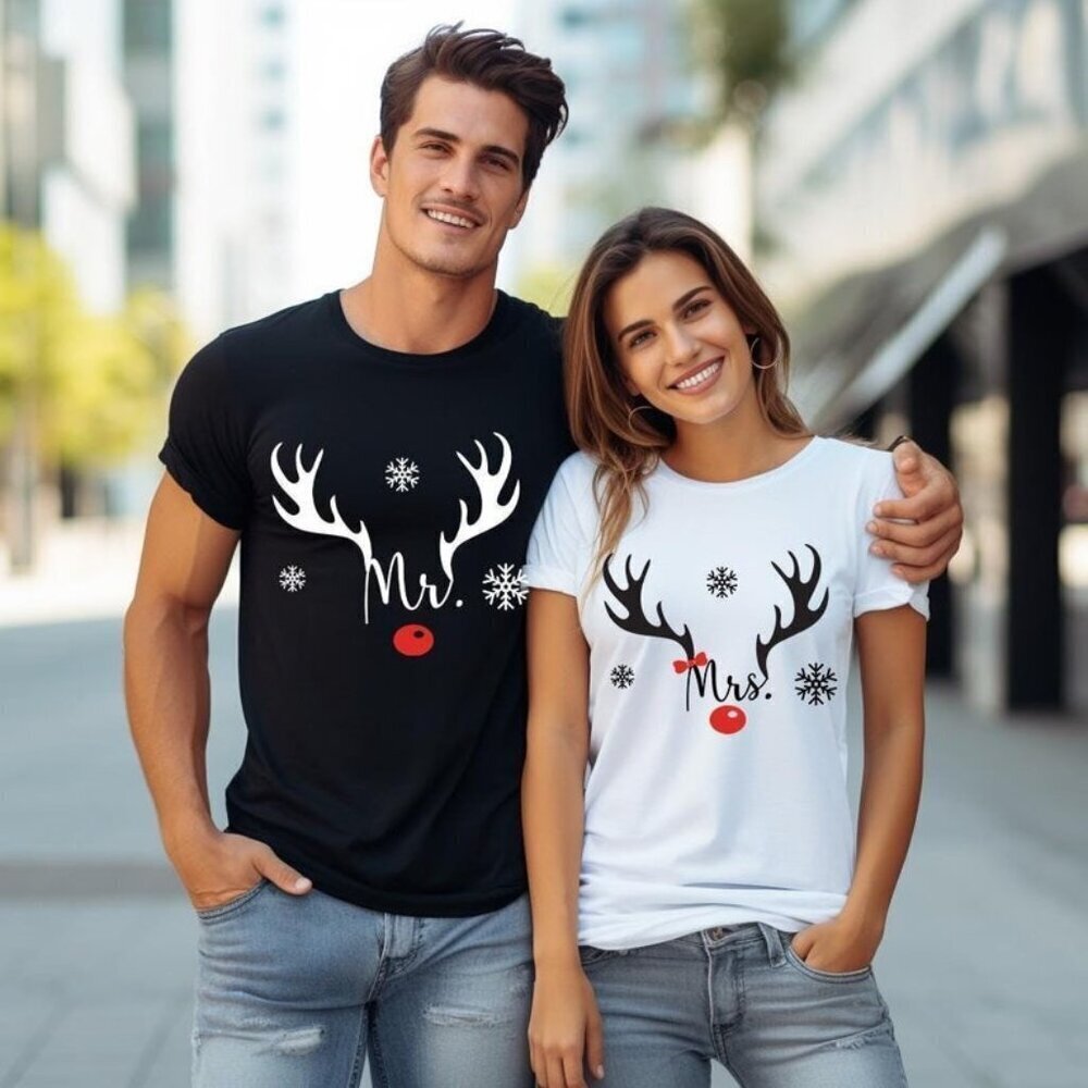 Christmas Couple Shirt Christmas Mr And Mrs Shirtxmas Husband And Wife Tees